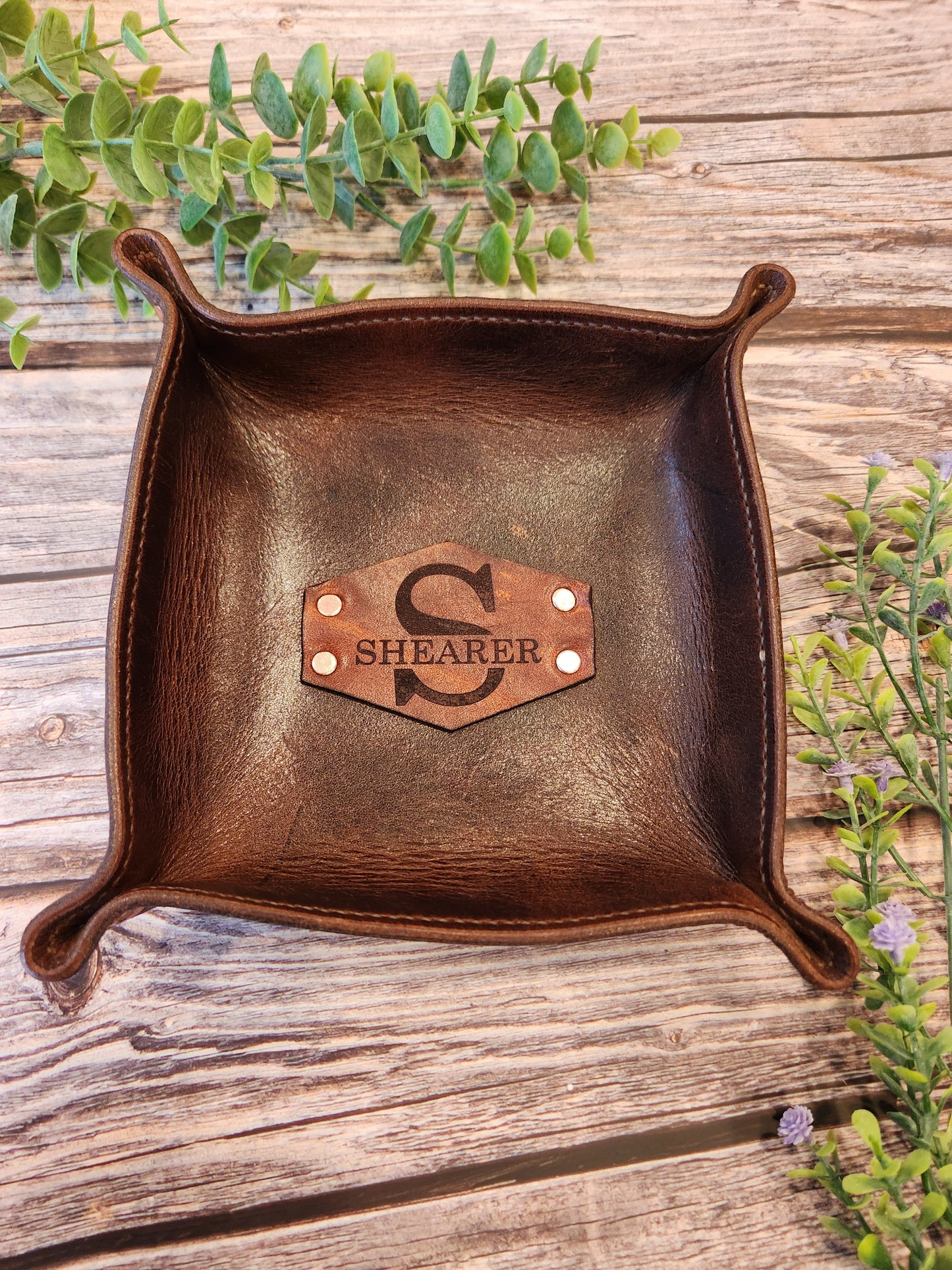 Custom Leather Valet Tray