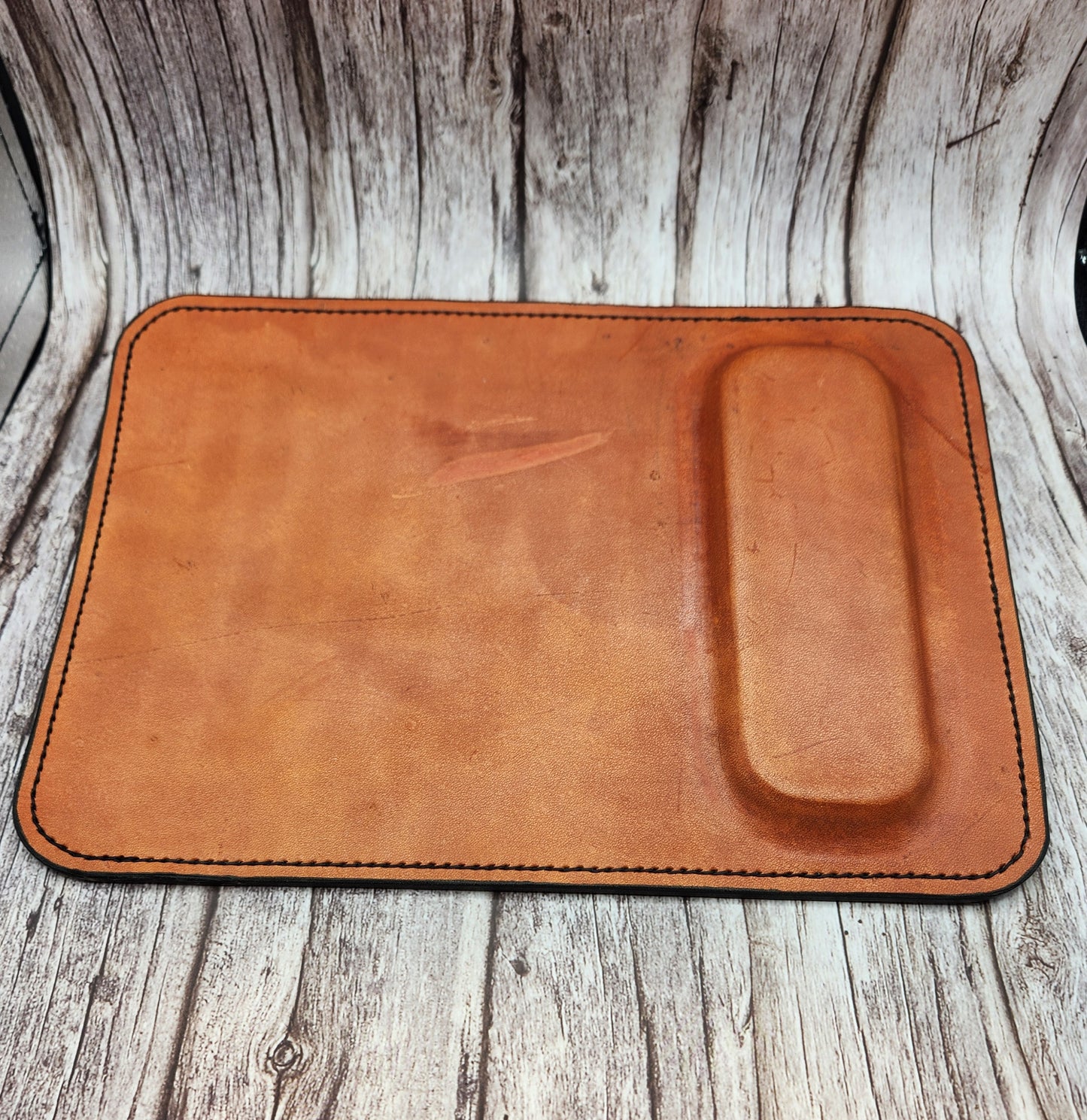 Full-Grain American Leather Mouse Pad With Built-in Anti-Fatigue Rest | Handmade in the USA