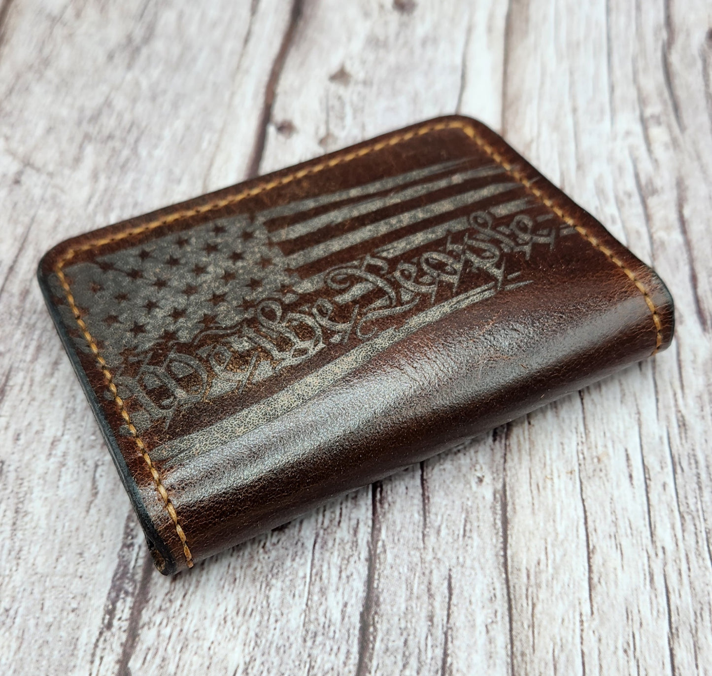 Minimalist Leather Bifold Wallet – Handmade Full Grain Leather Billfold