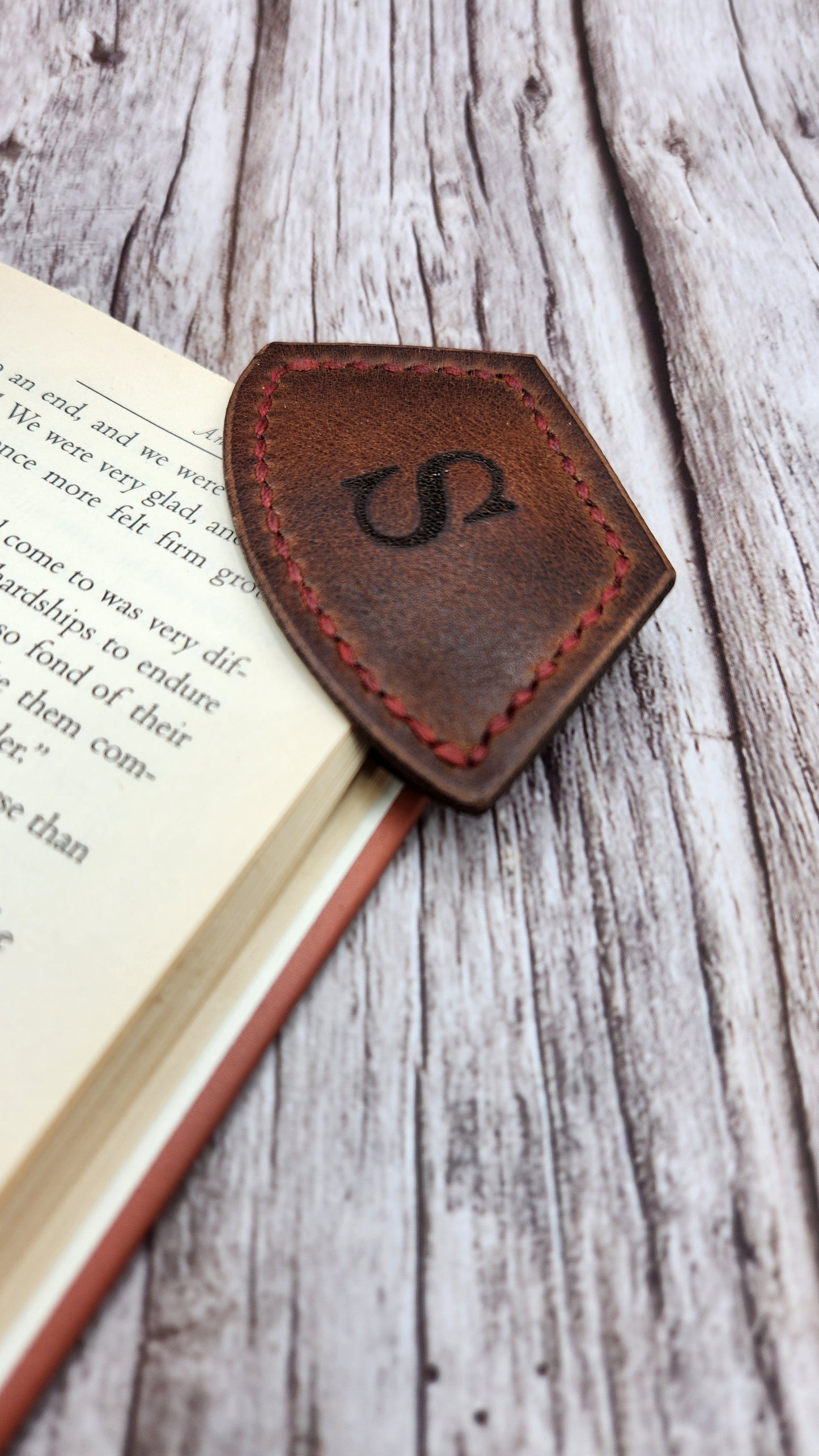 Leather Corner Bookmark Custom Engraved