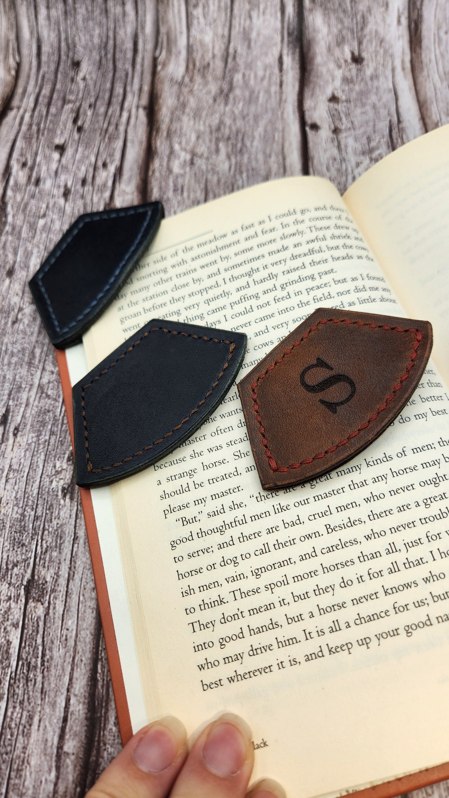 Leather Corner Bookmark Custom Engraved