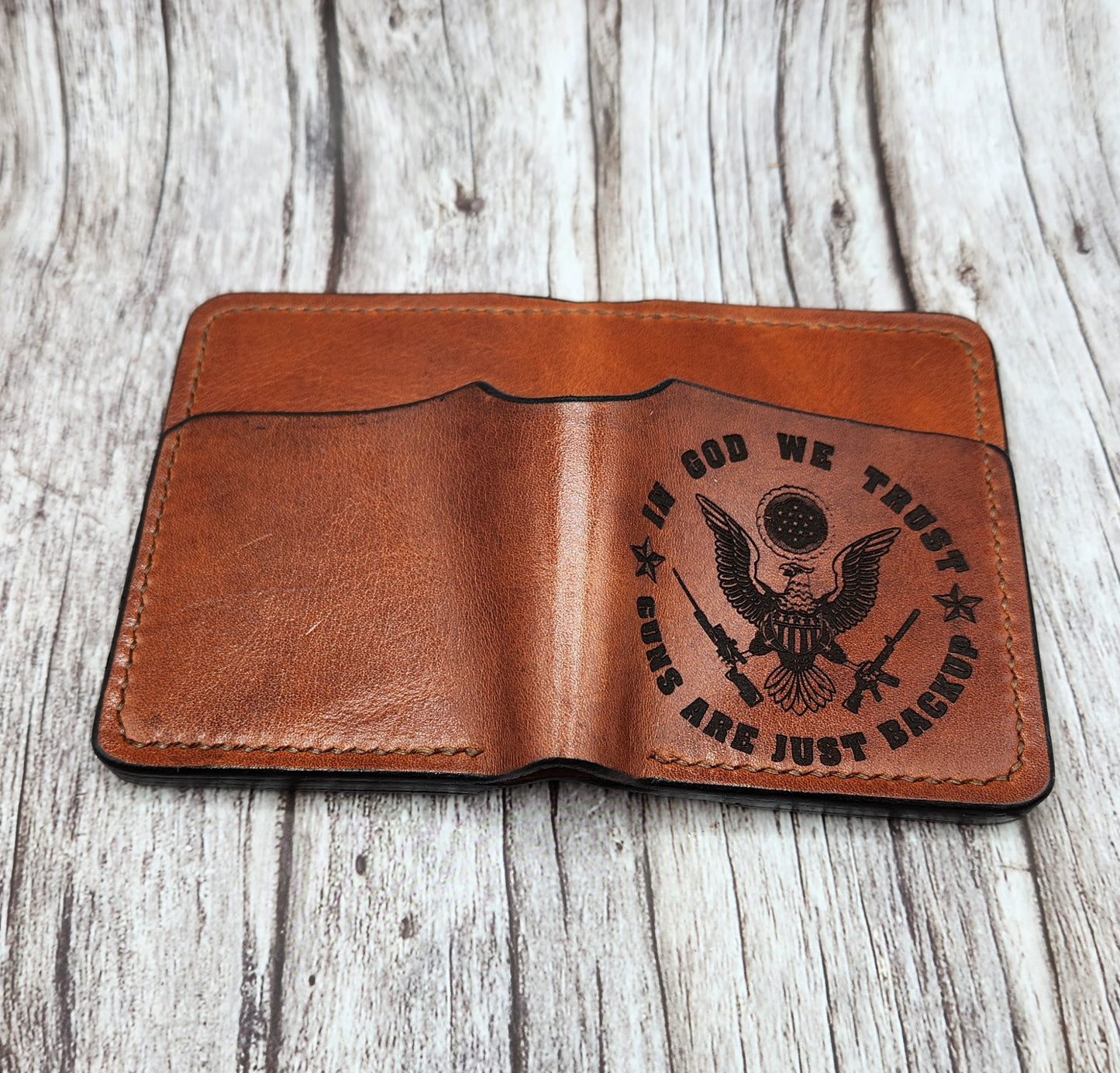 Minimalist Leather Bifold Wallet – Handmade Full Grain Leather Billfold