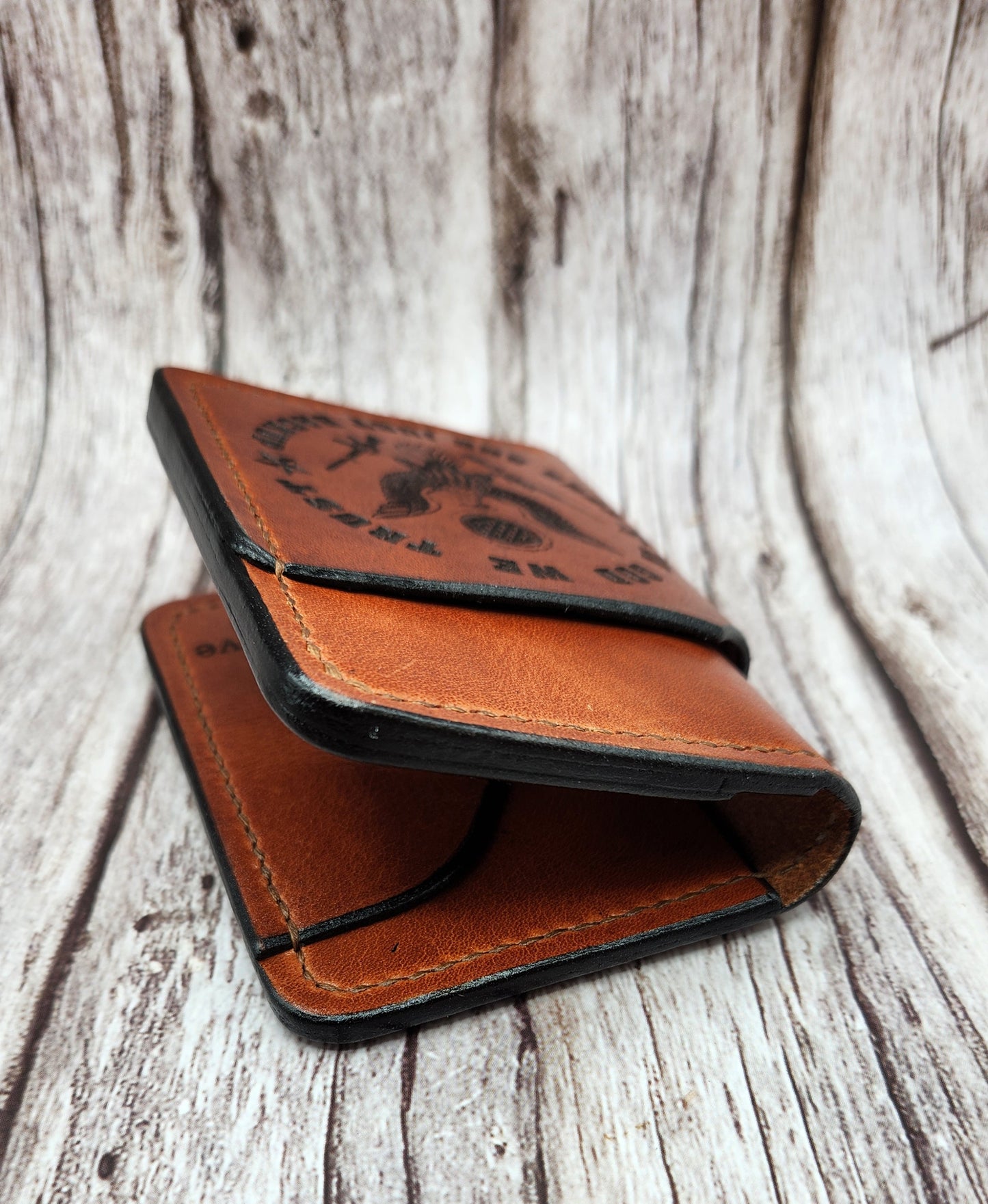 Minimalist Leather Bifold Wallet – Handmade Full Grain Leather Billfold