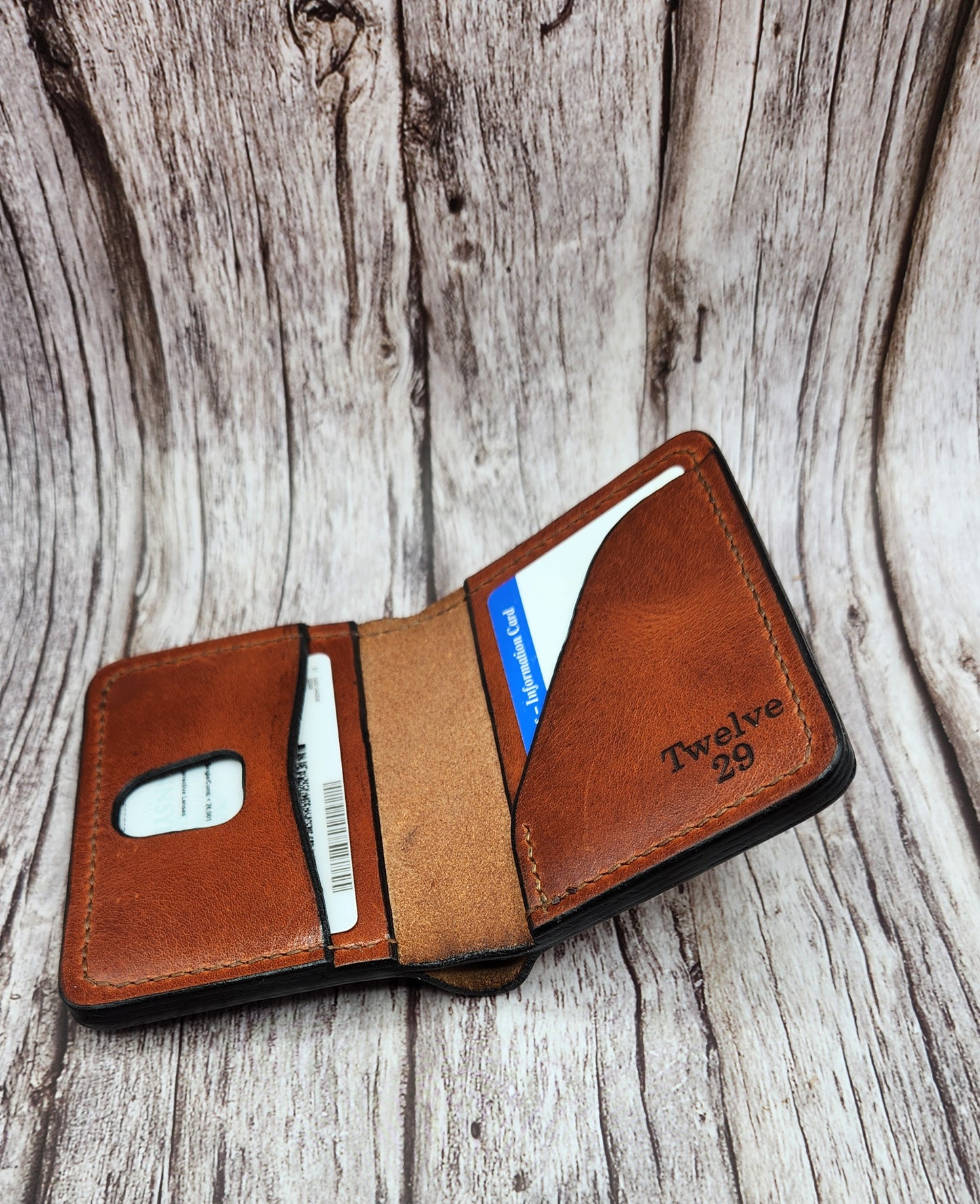 Minimalist Leather Bifold Wallet – Handmade Full Grain Leather Billfold