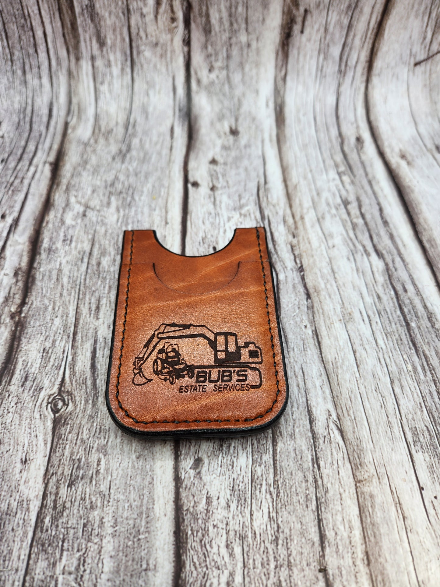 Slim Leather Card Wallet with Metal Money Clip – Handmade Minimalist Wallet
