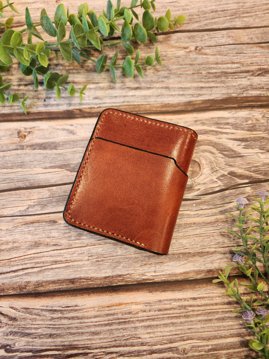 Minimalist Leather Bifold Wallet – Handmade Full Grain Leather Billfold