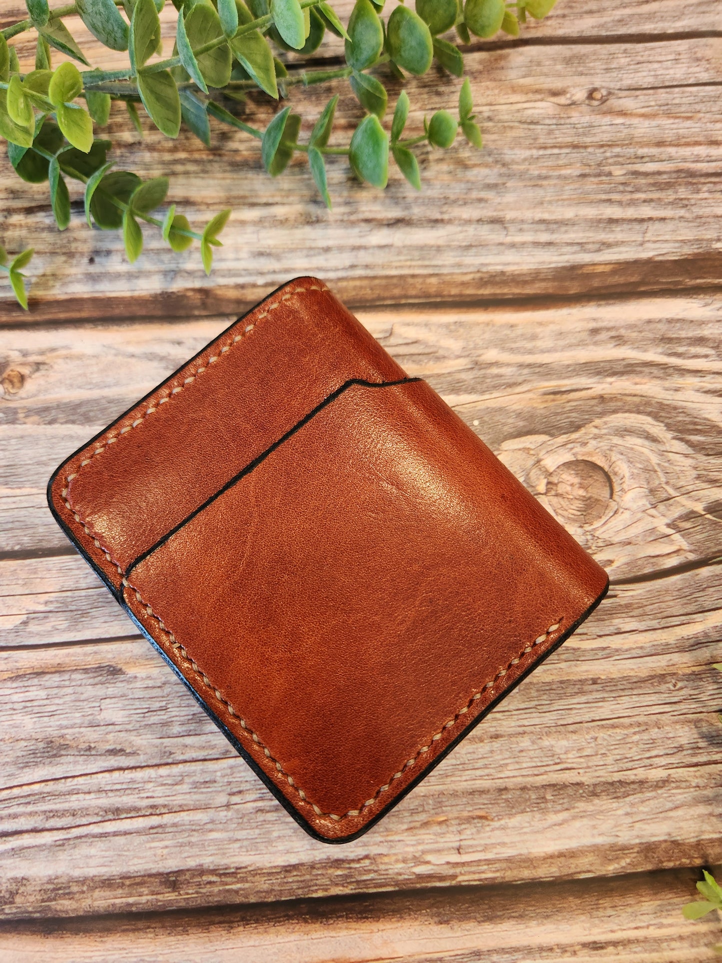 Minimalist Leather Bifold Wallet – Handmade Full Grain Leather Billfold