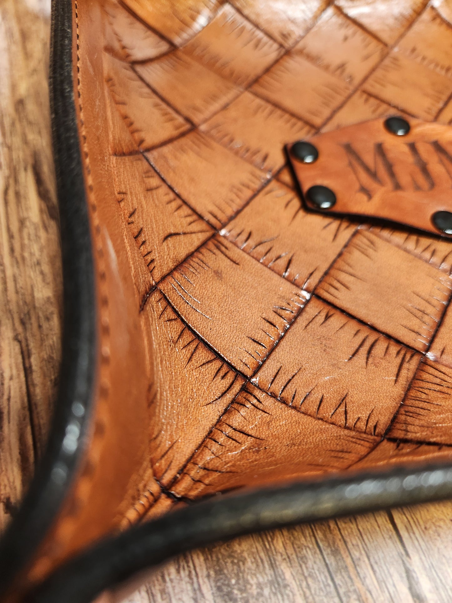 Hand-Tooled, Full-Grain American Leather Valet Tray With Custom Copper Rivets – Personalized Catchall | Handmade in the USA